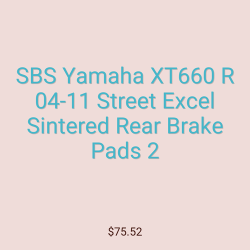 SBS Yamaha XT660 R 04-11 Street Excel Sintered Rear Brake Pads 2