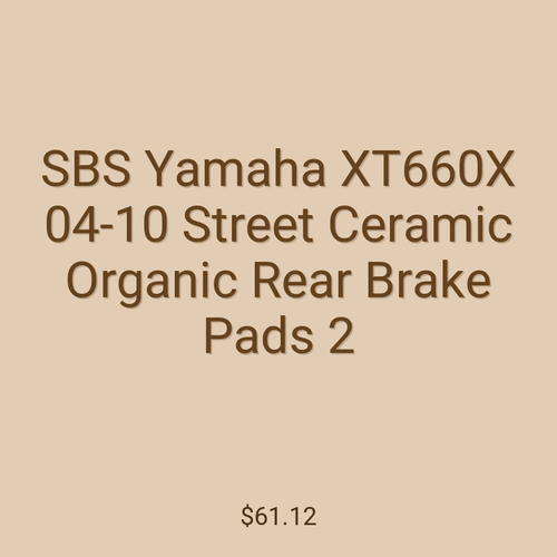 SBS Yamaha XT660X 04-10 Street Ceramic Organic Rear Brake Pads 2