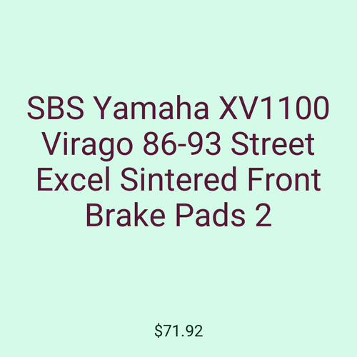 SBS Yamaha XV1100 Virago 86-93 Street Excel Sintered Front Brake Pads 2