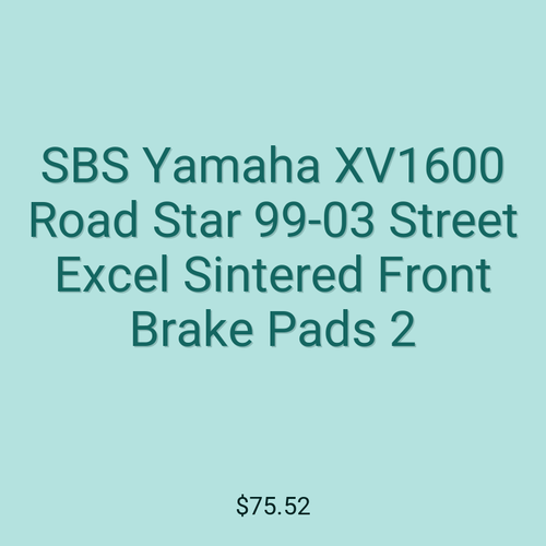 SBS Yamaha XV1600 Road Star 99-03 Street Excel Sintered Front Brake Pads 2