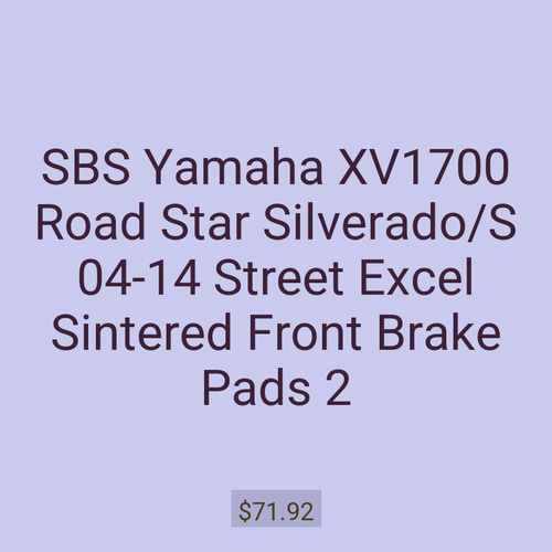 SBS Yamaha XV1700 Road Star Silverado/S 04-14 Street Excel Sintered Front Brake Pads 2