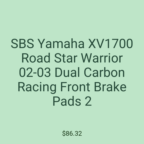 SBS Yamaha XV1700 Road Star Warrior 02-03 Dual Carbon Racing Front Brake Pads 2