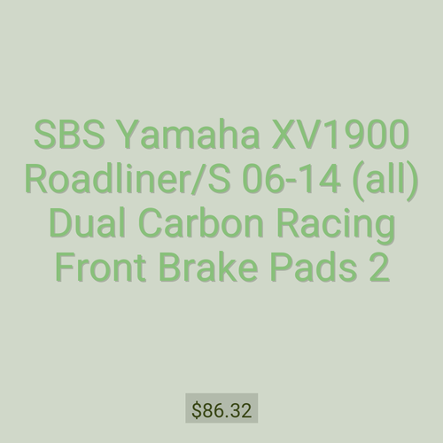 SBS Yamaha XV1900 Roadliner/S 06-14 (all) Dual Carbon Racing Front Brake Pads 2