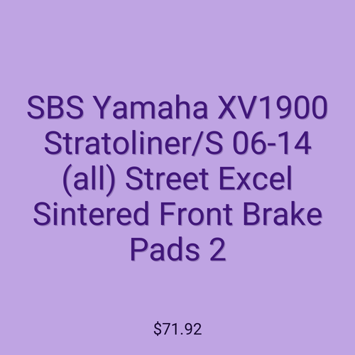 SBS Yamaha XV1900 Stratoliner/S 06-14 (all) Street Excel Sintered Front Brake Pads 2