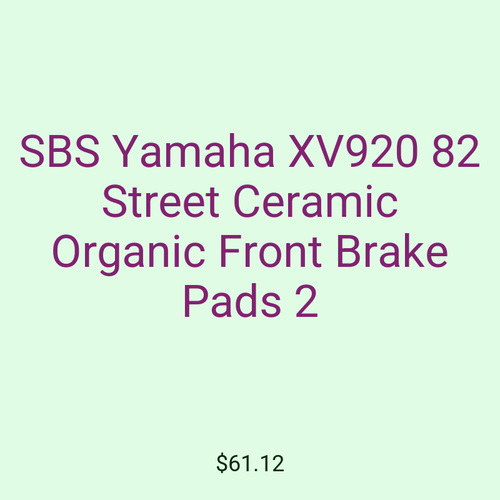 SBS Yamaha XV920 82 Street Ceramic Organic Front Brake Pads 2