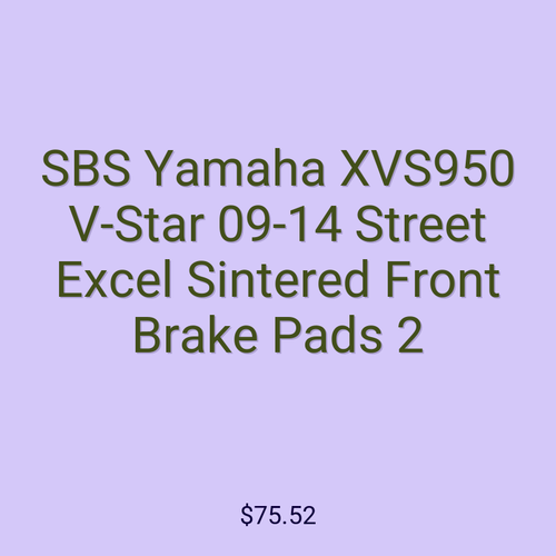 SBS Yamaha XVS950 V-Star 09-14 Street Excel Sintered Front Brake Pads 2