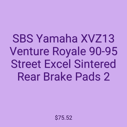 SBS Yamaha XVZ13 Venture Royale 90-95 Street Excel Sintered Rear Brake Pads 2
