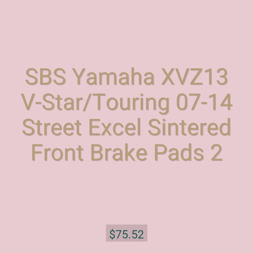 SBS Yamaha XVZ13 V-Star/Touring 07-14 Street Excel Sintered Front Brake Pads 2