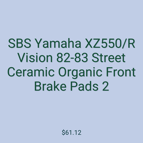 SBS Yamaha XZ550/R Vision 82-83 Street Ceramic Organic Front Brake Pads 2