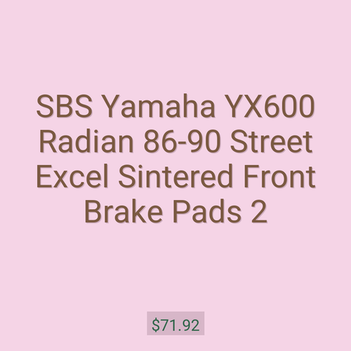 SBS Yamaha YX600 Radian 86-90 Street Excel Sintered Front Brake Pads 2