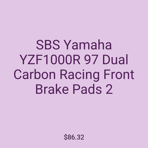 SBS Yamaha YZF1000R 97 Dual Carbon Racing Front Brake Pads 2