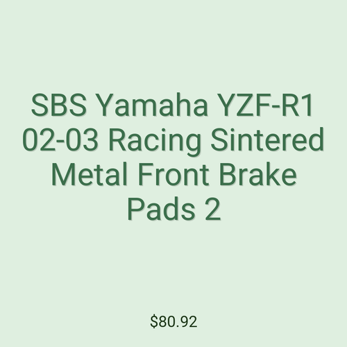 SBS Yamaha YZF-R1 02-03 Racing Sintered Metal Front Brake Pads 2