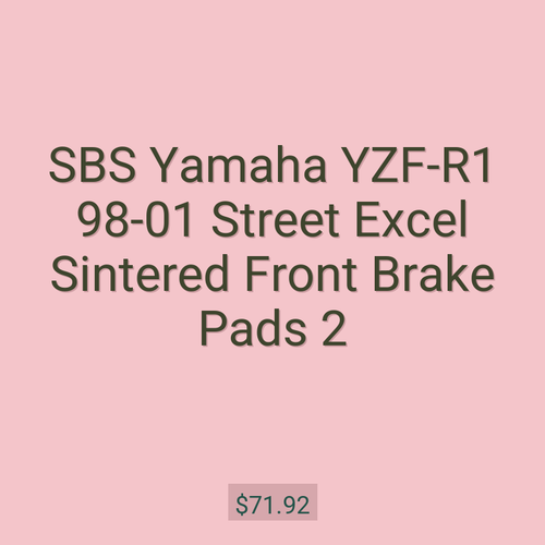 SBS Yamaha YZF-R1 98-01 Street Excel Sintered Front Brake Pads 2