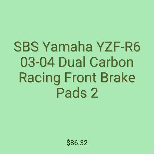SBS Yamaha YZF-R6 03-04 Dual Carbon Racing Front Brake Pads 2