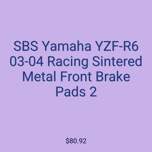 SBS Yamaha YZF-R6 03-04 Racing Sintered Metal Front Brake Pads 2