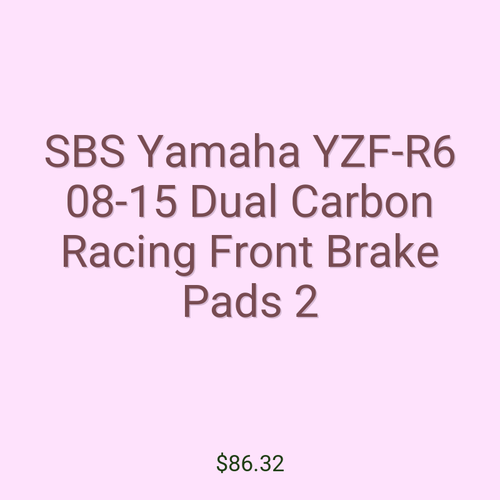 SBS Yamaha YZF-R6 08-15 Dual Carbon Racing Front Brake Pads 2