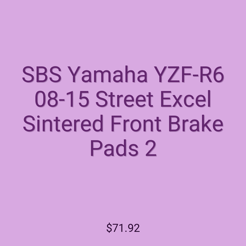 SBS Yamaha YZF-R6 08-15 Street Excel Sintered Front Brake Pads 2