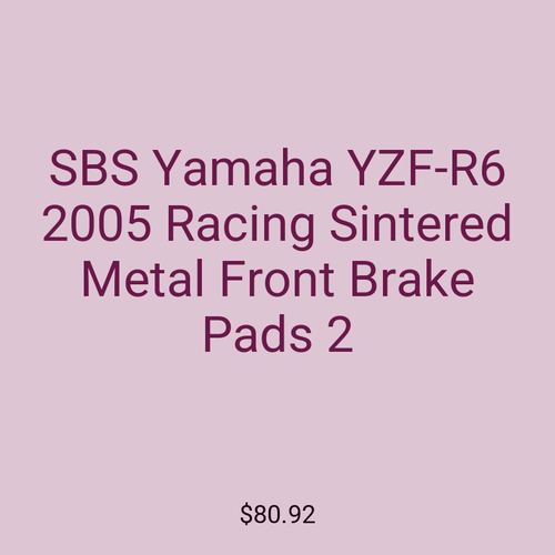 SBS Yamaha YZF-R6 2005 Racing Sintered Metal Front Brake Pads 2