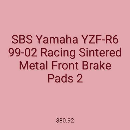 SBS Yamaha YZF-R6 99-02 Racing Sintered Metal Front Brake Pads 2