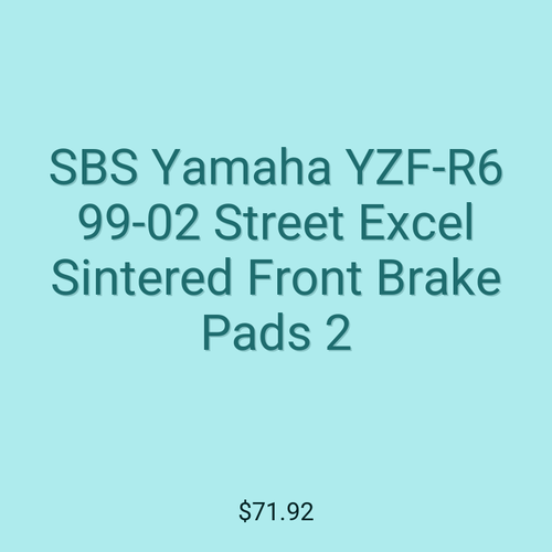 SBS Yamaha YZF-R6 99-02 Street Excel Sintered Front Brake Pads 2