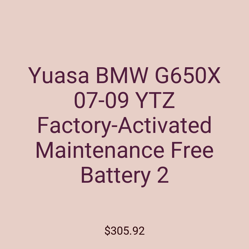 Yuasa BMW G650X 07-09 YTZ Factory-Activated Maintenance Free Battery 2