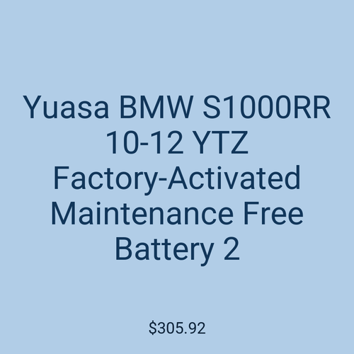 Yuasa BMW S1000RR 10-12 YTZ Factory-Activated Maintenance Free Battery 2