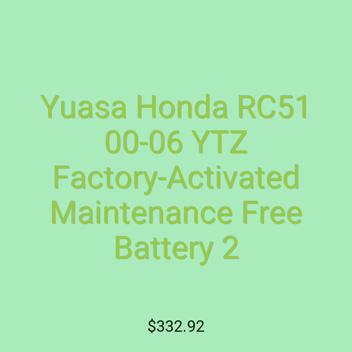 Yuasa Honda RC51 00-06 YTZ Factory-Activated Maintenance Free Battery 2