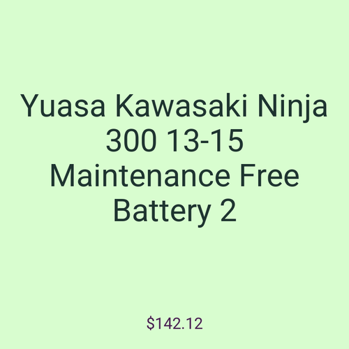 Yuasa Kawasaki Ninja 300 13-15 Maintenance Free Battery 2