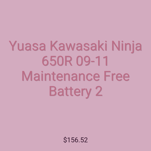 Yuasa Kawasaki Ninja 650R 09-11 Maintenance Free Battery 2