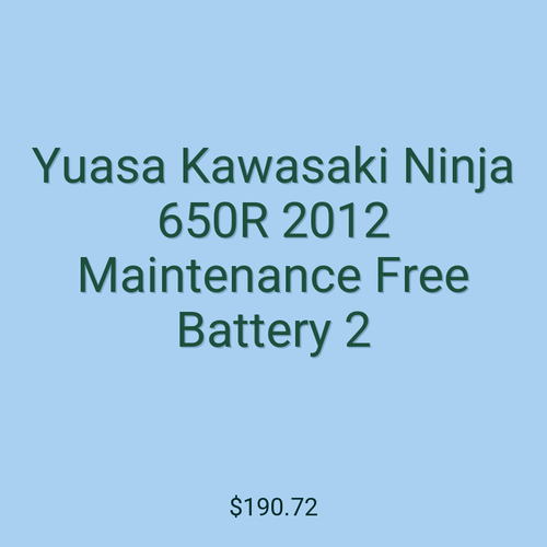 Yuasa Kawasaki Ninja 650R 2012 Maintenance Free Battery 2