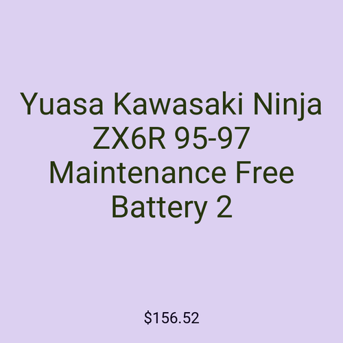 Yuasa Kawasaki Ninja ZX6R 95-97 Maintenance Free Battery 2
