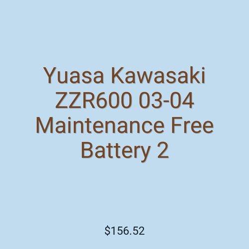Yuasa Kawasaki ZZR600 03-04 Maintenance Free Battery 2