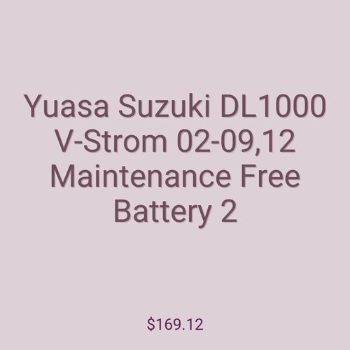 Yuasa Suzuki DL1000 V-Strom 02-09,12 Maintenance Free Battery 2