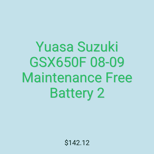 Yuasa Suzuki GSX650F 08-09 Maintenance Free Battery 2