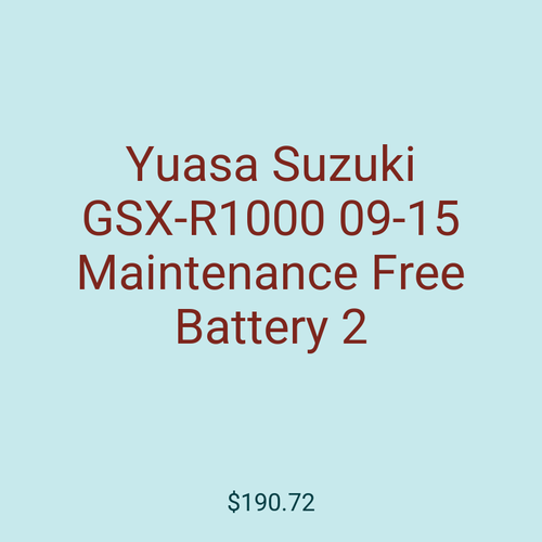 Yuasa Suzuki GSX-R1000 09-15 Maintenance Free Battery 2