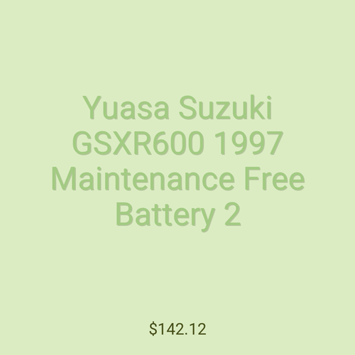 Yuasa Suzuki GSXR600 1997 Maintenance Free Battery 2