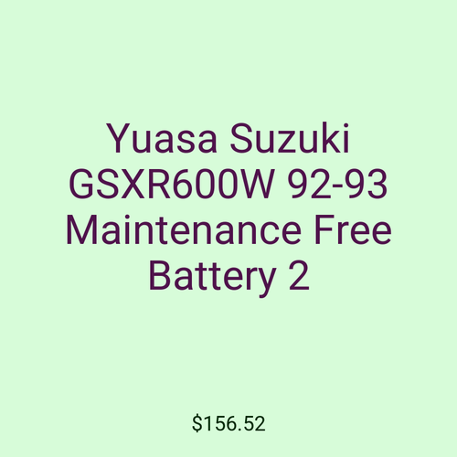 Yuasa Suzuki GSXR600W 92-93 Maintenance Free Battery 2