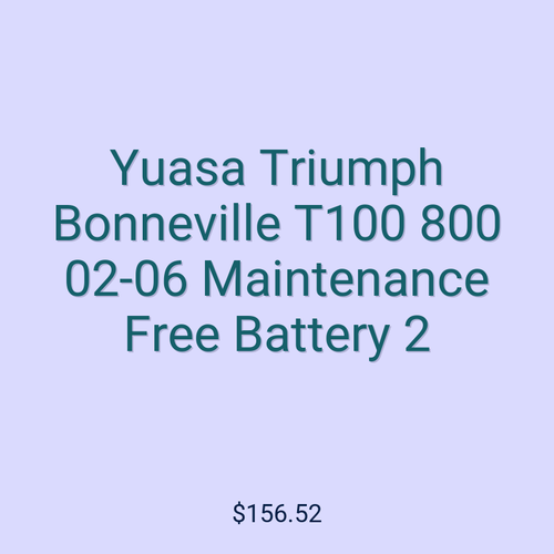 Yuasa Triumph Bonneville T100 800 02-06 Maintenance Free Battery 2