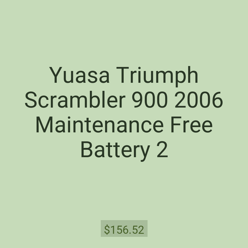 Yuasa Triumph Scrambler 900 2006 Maintenance Free Battery 2