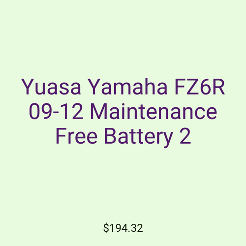 Yuasa Yamaha FZ6R 09-12 Maintenance Free Battery 2