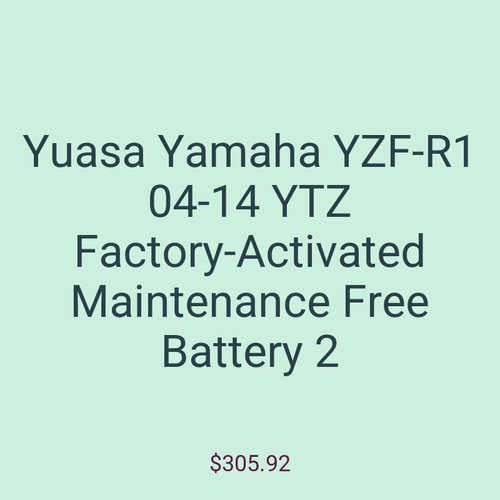 Yuasa Yamaha YZF-R1 04-14 YTZ Factory-Activated Maintenance Free Battery 2