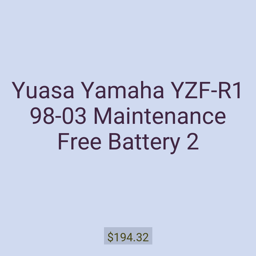 Yuasa Yamaha YZF-R1 98-03 Maintenance Free Battery 2