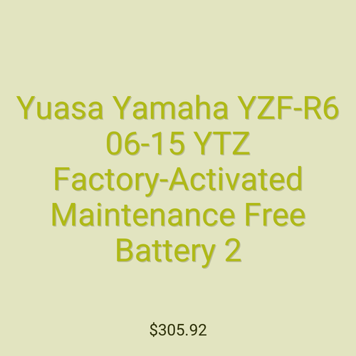 Yuasa Yamaha YZF-R6 06-15 YTZ Factory-Activated Maintenance Free Battery 2