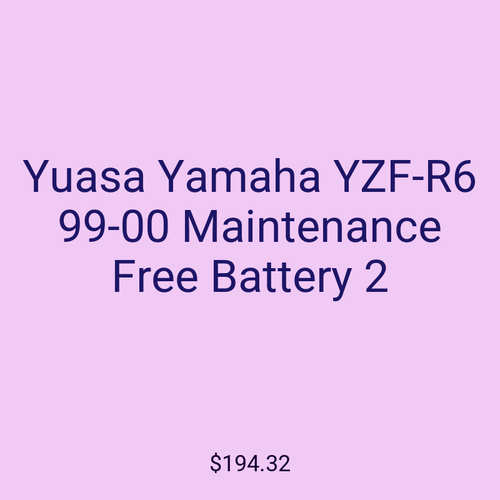 Yuasa Yamaha YZF-R6 99-00 Maintenance Free Battery 2