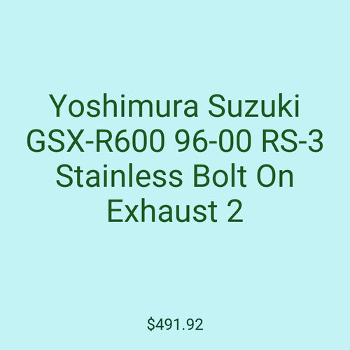 Yoshimura Suzuki GSX-R600 96-00 RS-3 Stainless Bolt On Exhaust 2