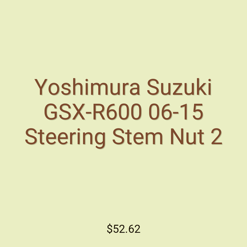 Yoshimura Suzuki GSX-R600 06-15 Steering Stem Nut 2