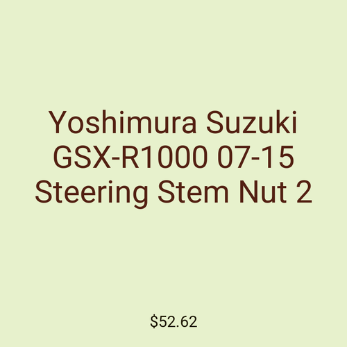 Yoshimura Suzuki GSX-R1000 07-15 Steering Stem Nut 2