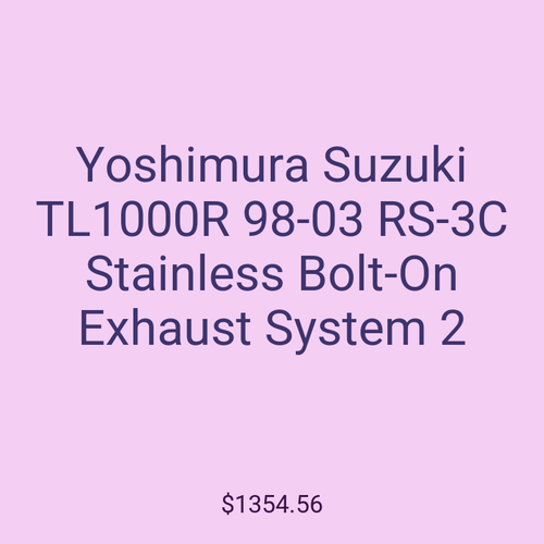 Yoshimura Suzuki TL1000R 98-03 RS-3C Stainless Bolt-On Exhaust System 2