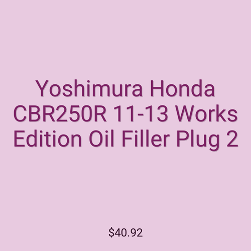 Yoshimura Honda CBR250R 11-13 Works Edition Oil Filler Plug 2
