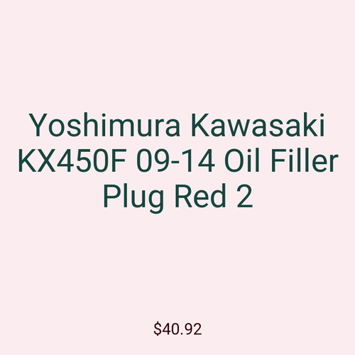Yoshimura Kawasaki KX450F 09-14 Oil Filler Plug Red 2